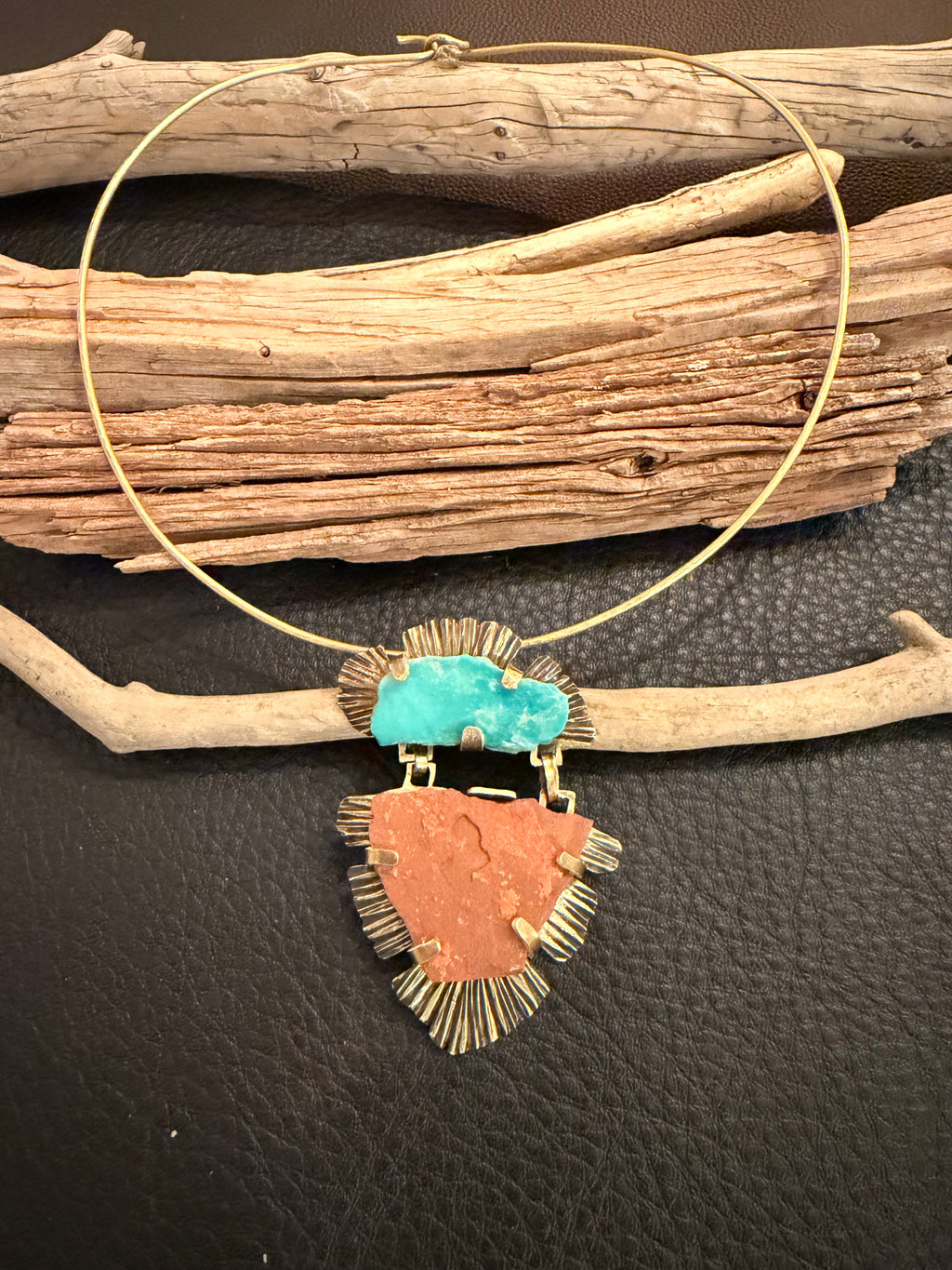 Cairn II Necklace – Raw Stone Statement Pendant
