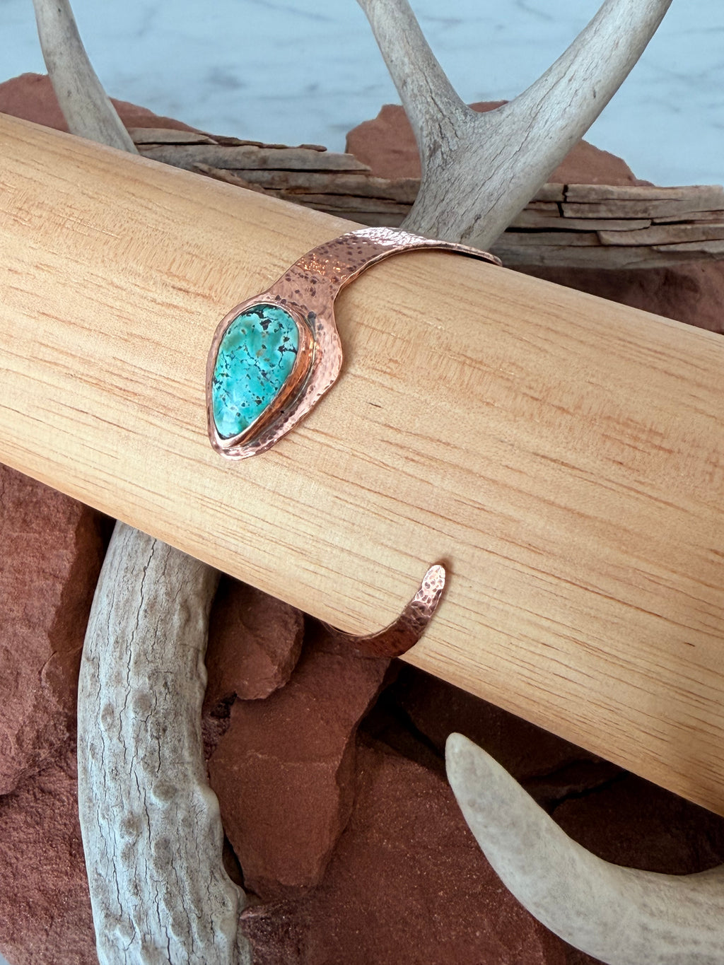 Copper & Turquoise Snake Bracelet