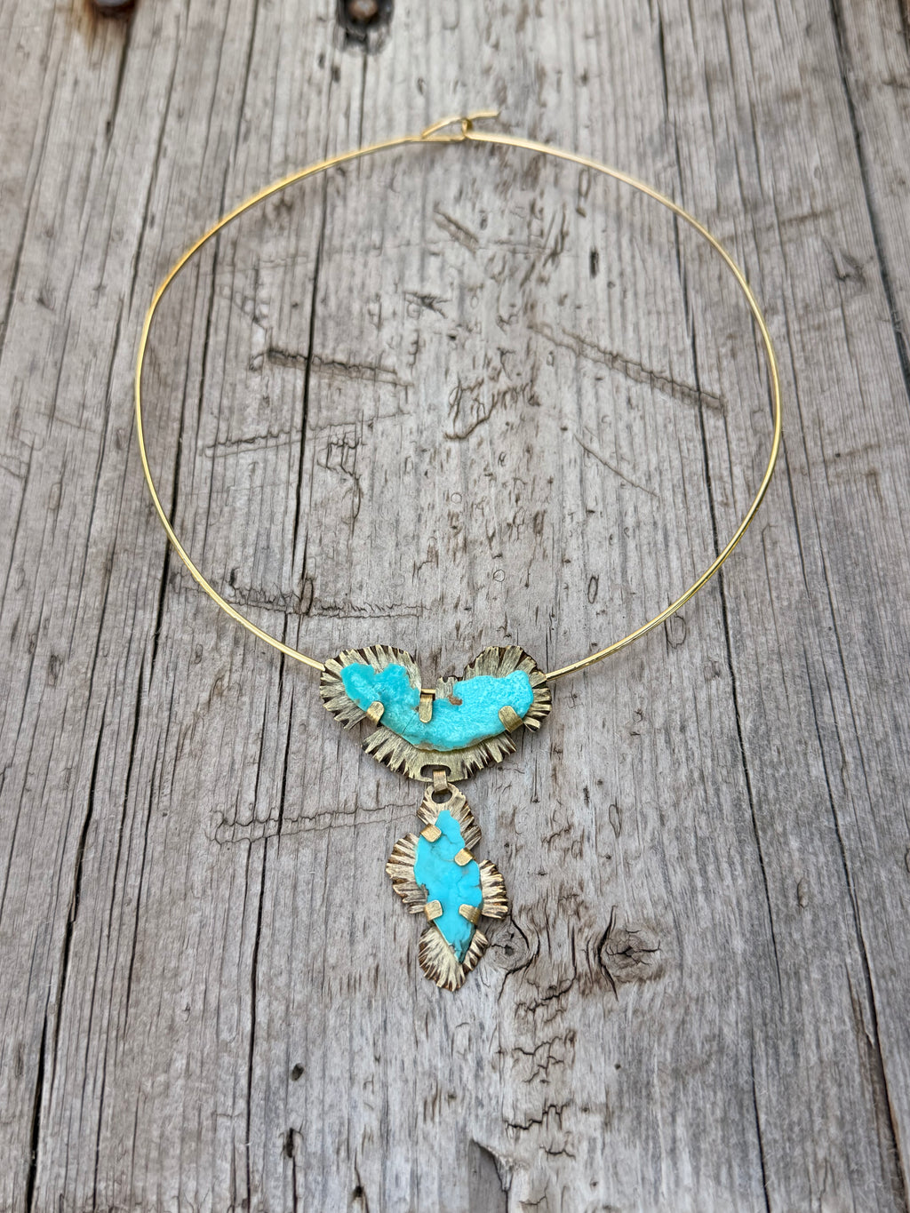 Elemental Necklace — Royston Turquoise & Brass Collar