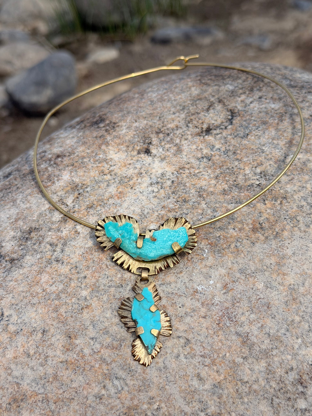 Elemental Necklace — Royston Turquoise & Brass Collar