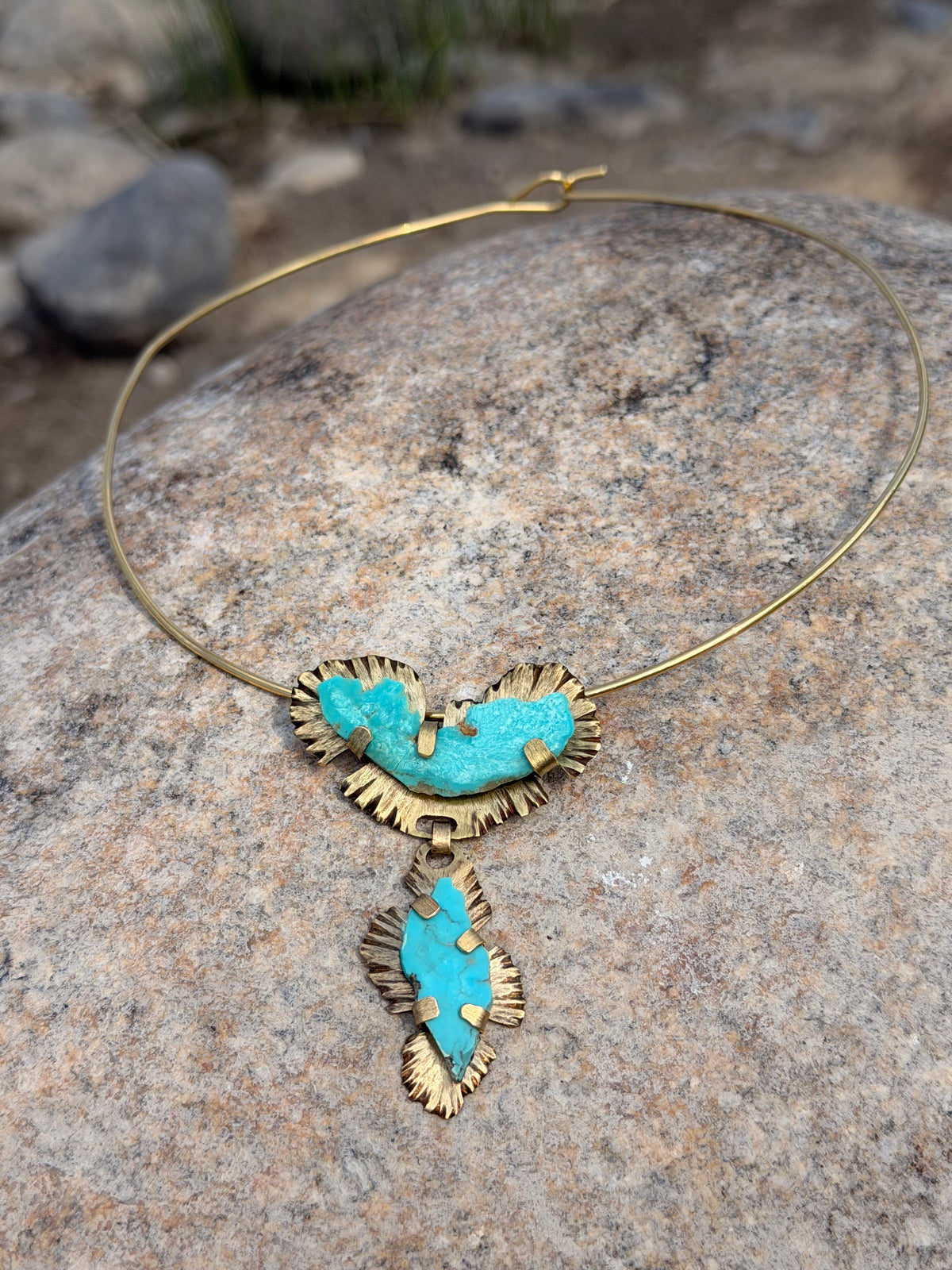 Elemental Necklace — Royston Turquoise & Brass Collar