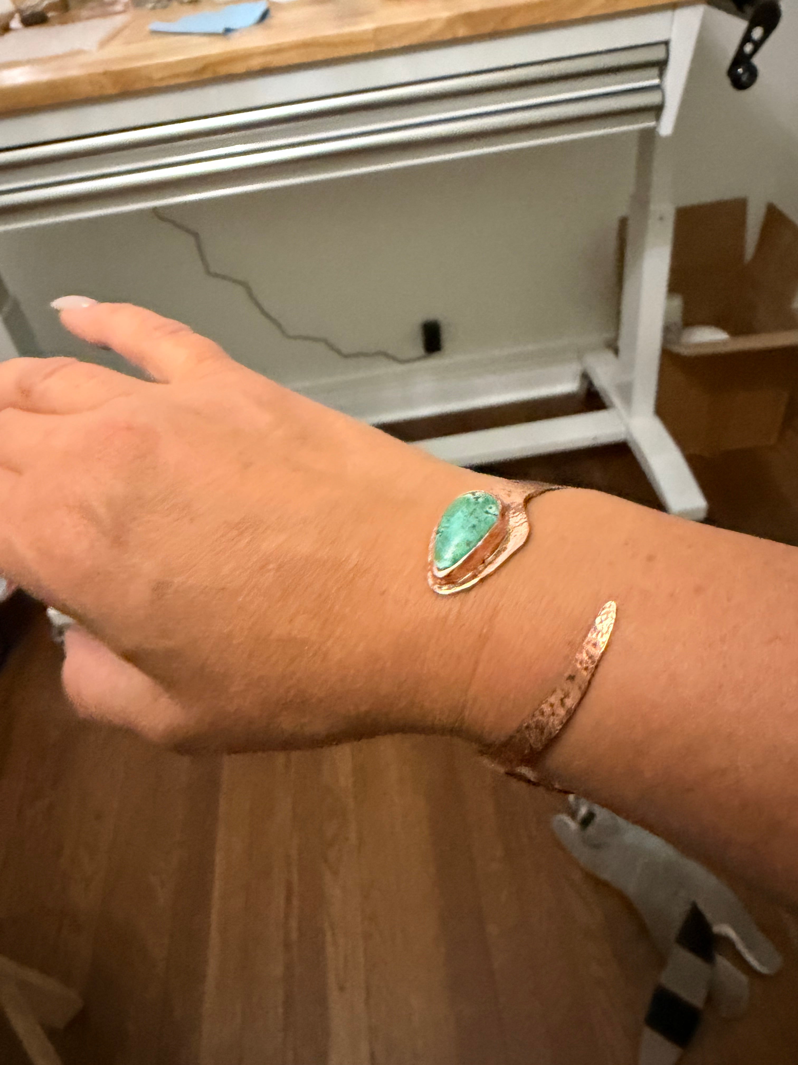 Copper & Turquoise Snake Bracelet