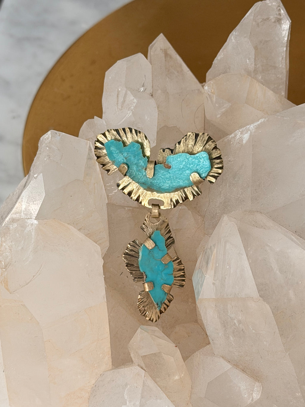Elemental Necklace — Royston Turquoise & Brass Collar