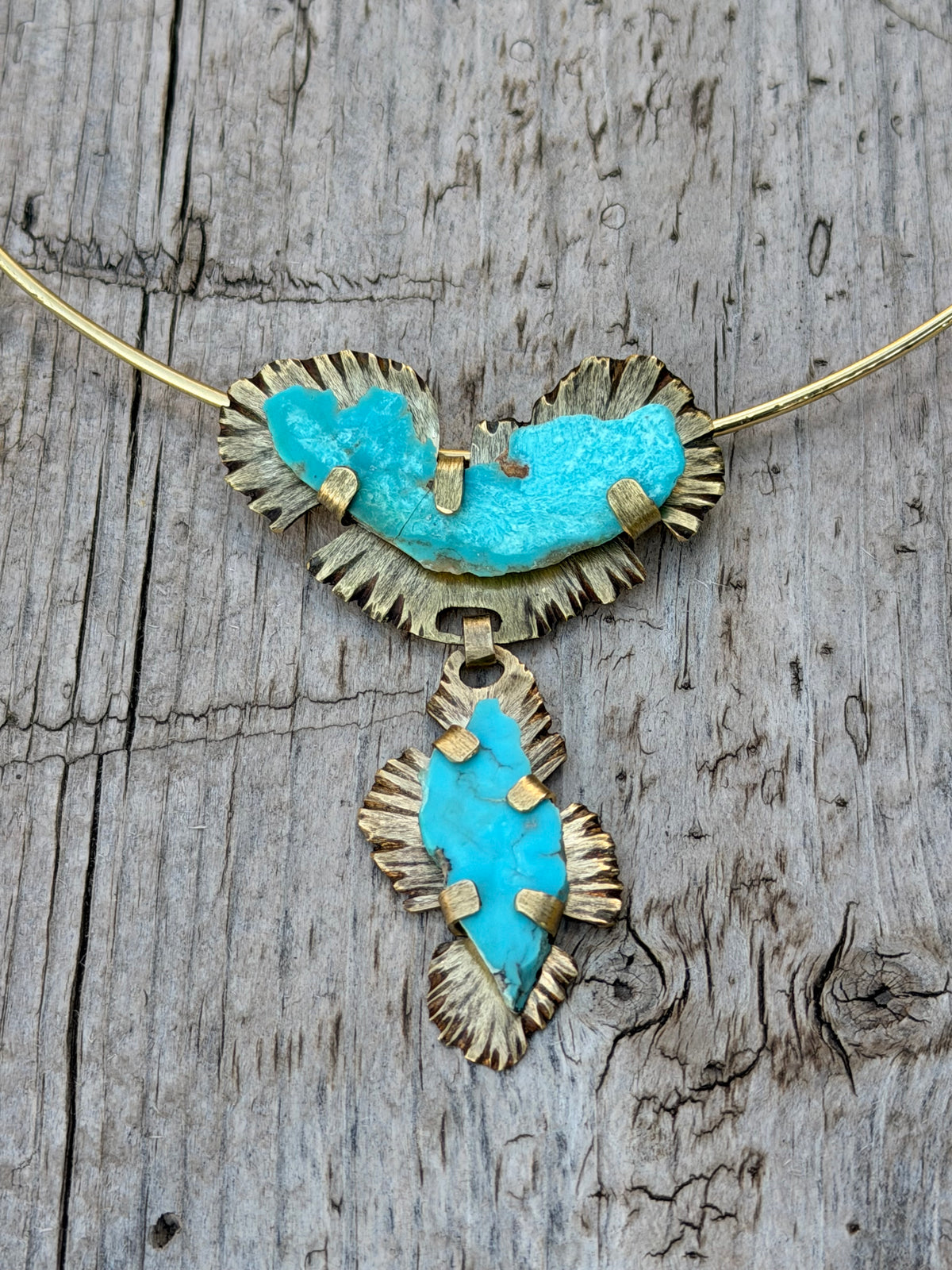 Elemental Necklace — Royston Turquoise & Brass Collar