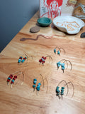 Ridgeline Earrings — Turquoise, Magnesite & Coral