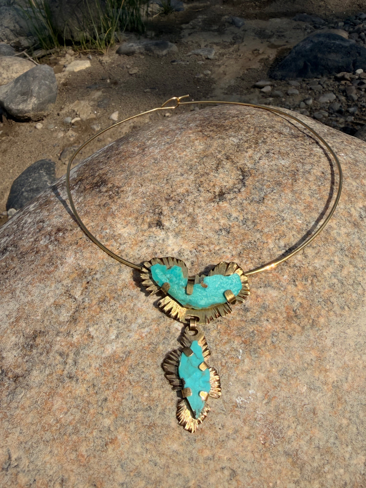 Elemental Necklace — Royston Turquoise & Brass Collar