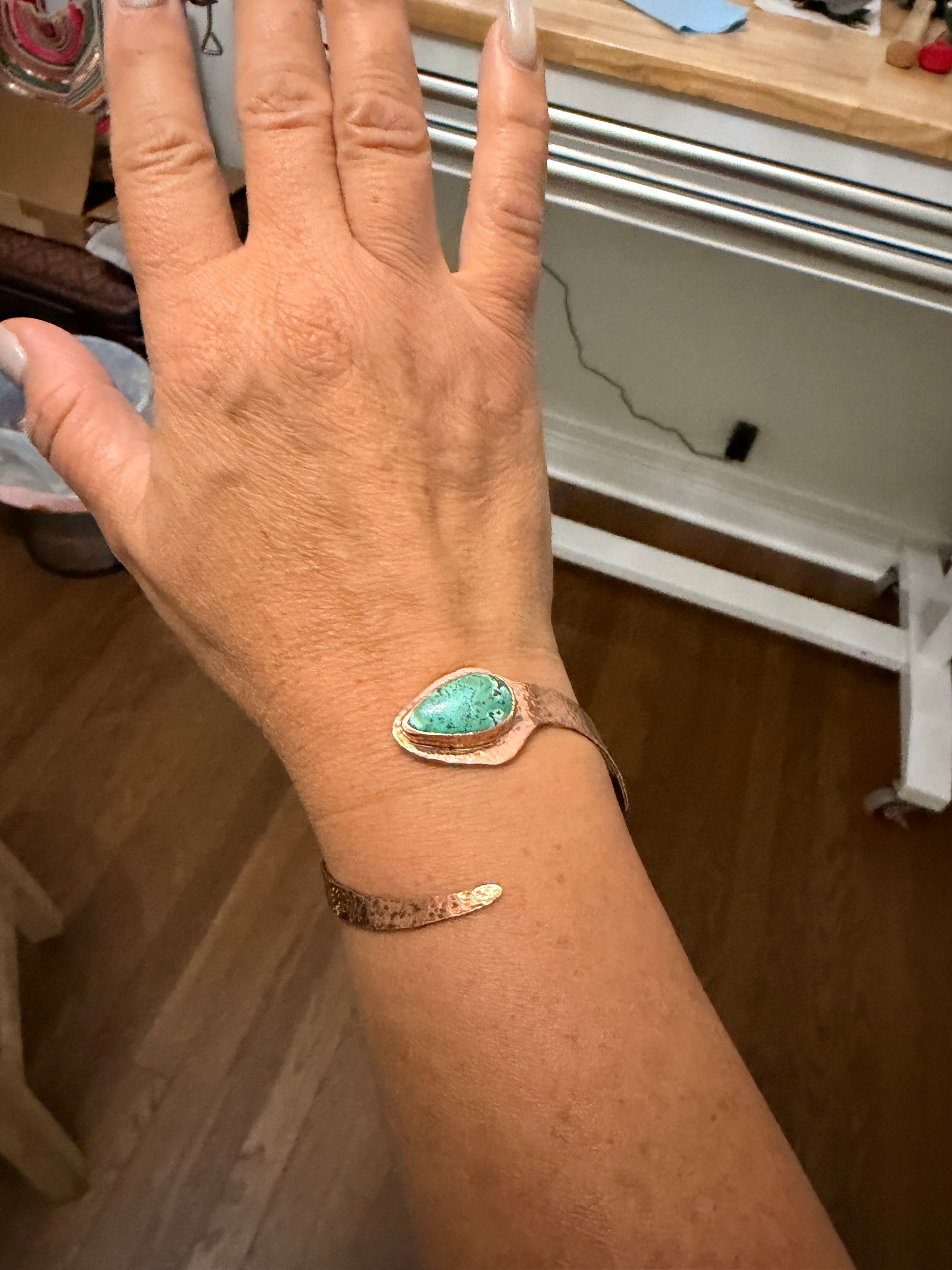 Copper & Turquoise Snake Bracelet