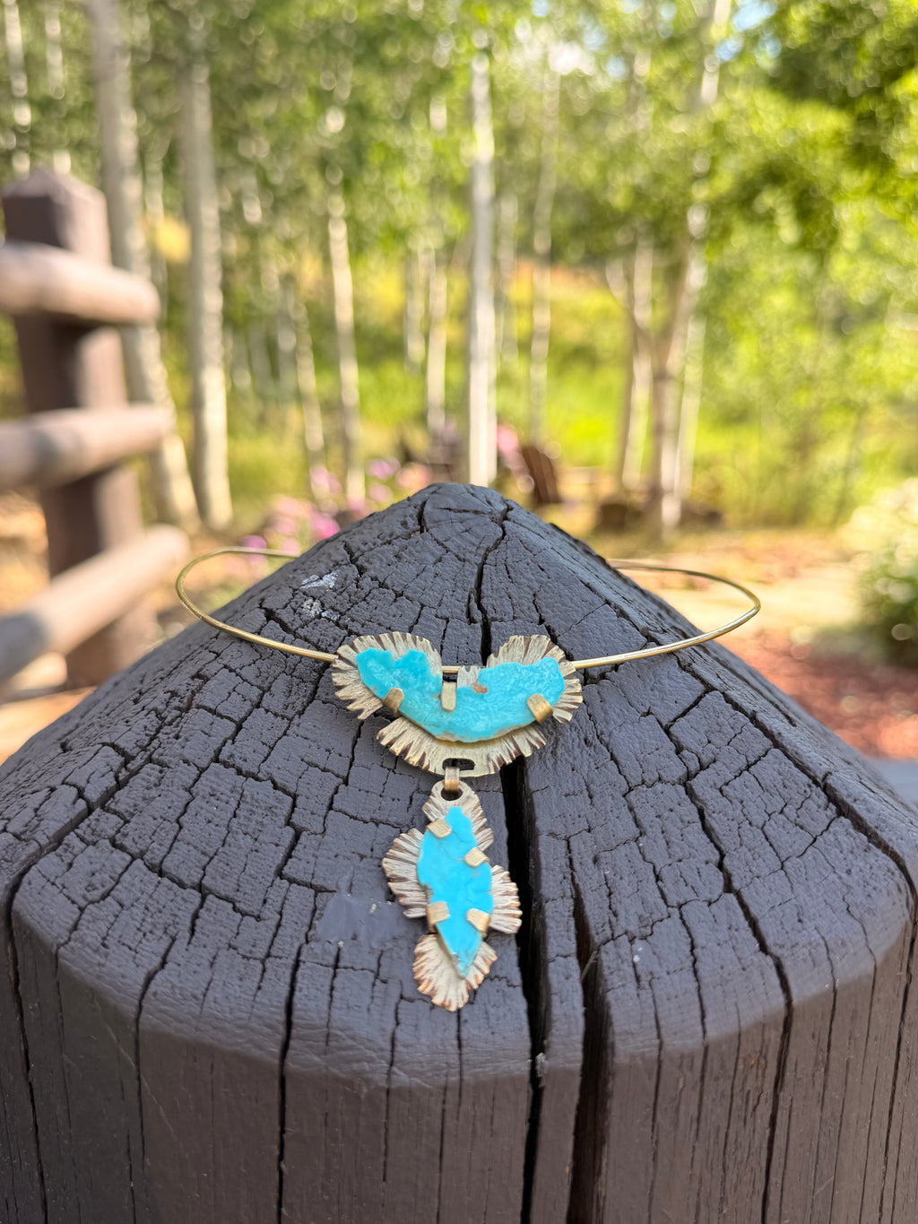 Elemental Necklace — Royston Turquoise & Brass Collar