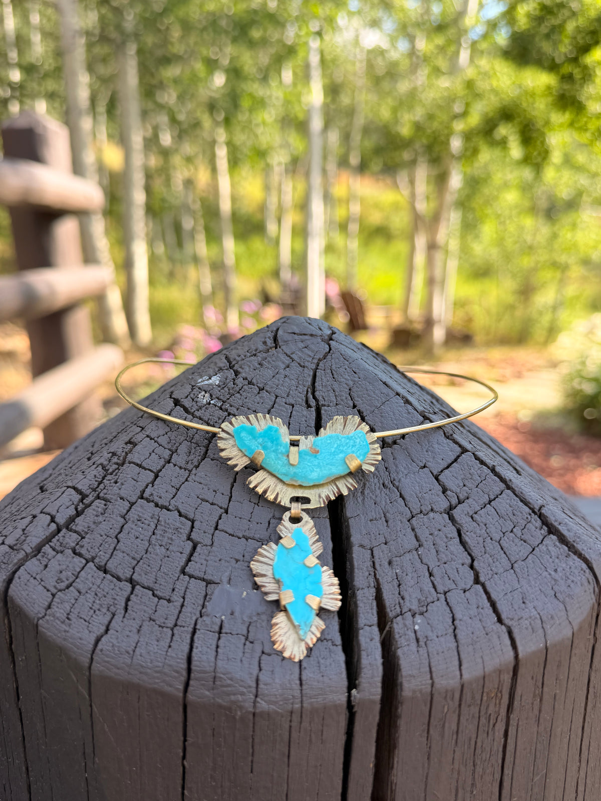 Elemental Necklace — Royston Turquoise & Brass Collar