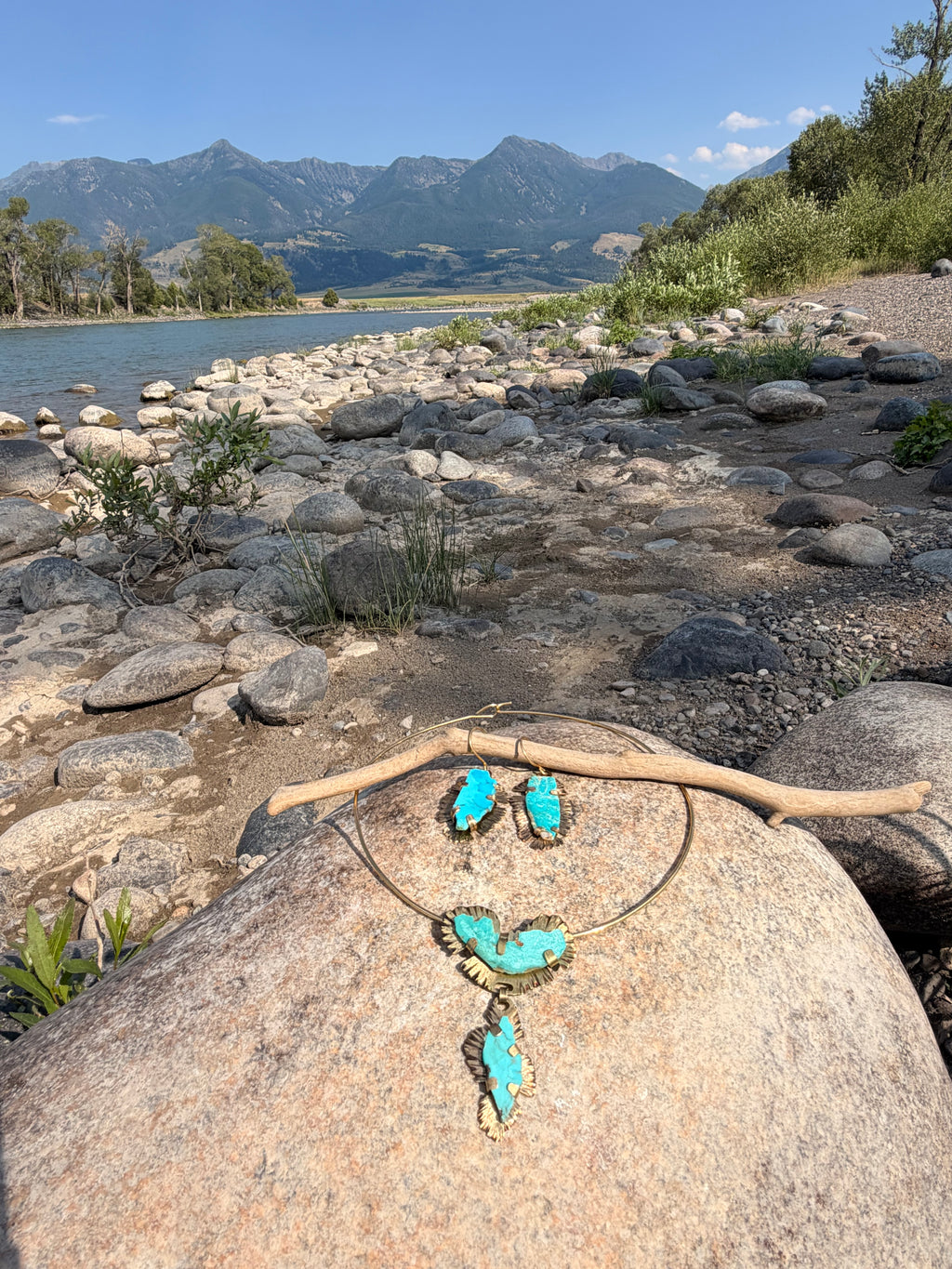 Elemental Necklace — Royston Turquoise & Brass Collar
