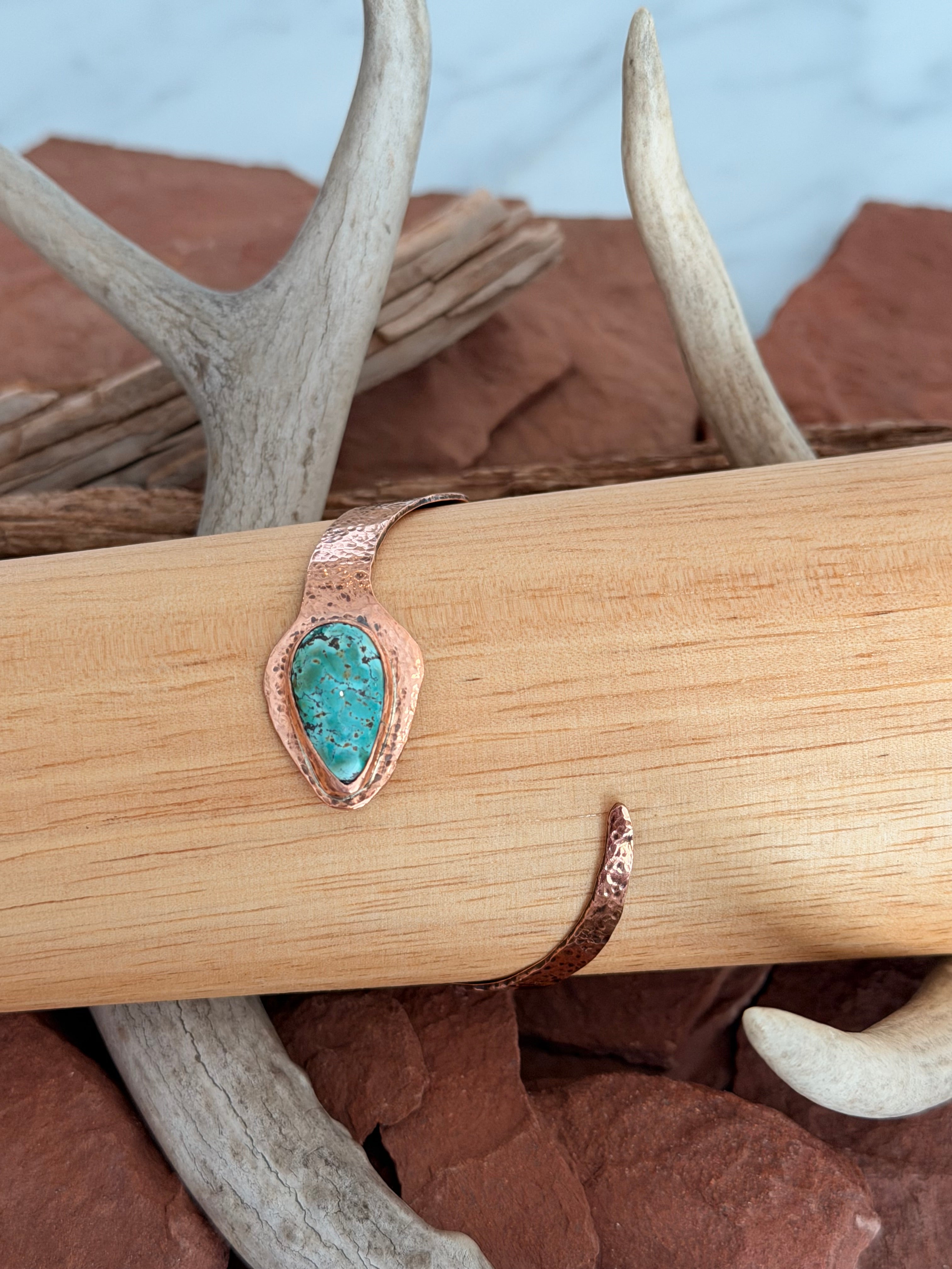 Copper & Turquoise Snake Bracelet