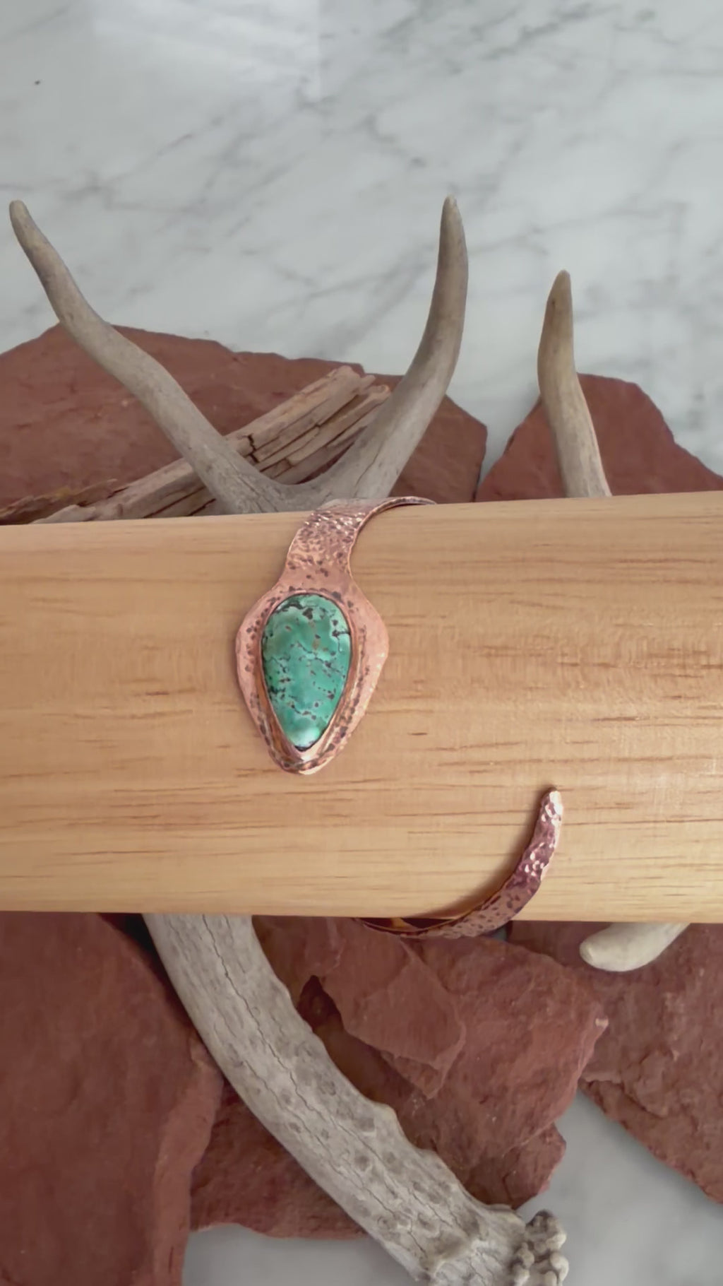 Copper & Turquoise Snake Bracelet